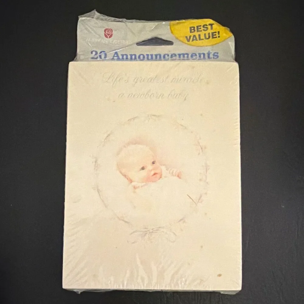 Vintage American Greetings 20 Birth Announcement Cards w/ Envelopes, Baby
